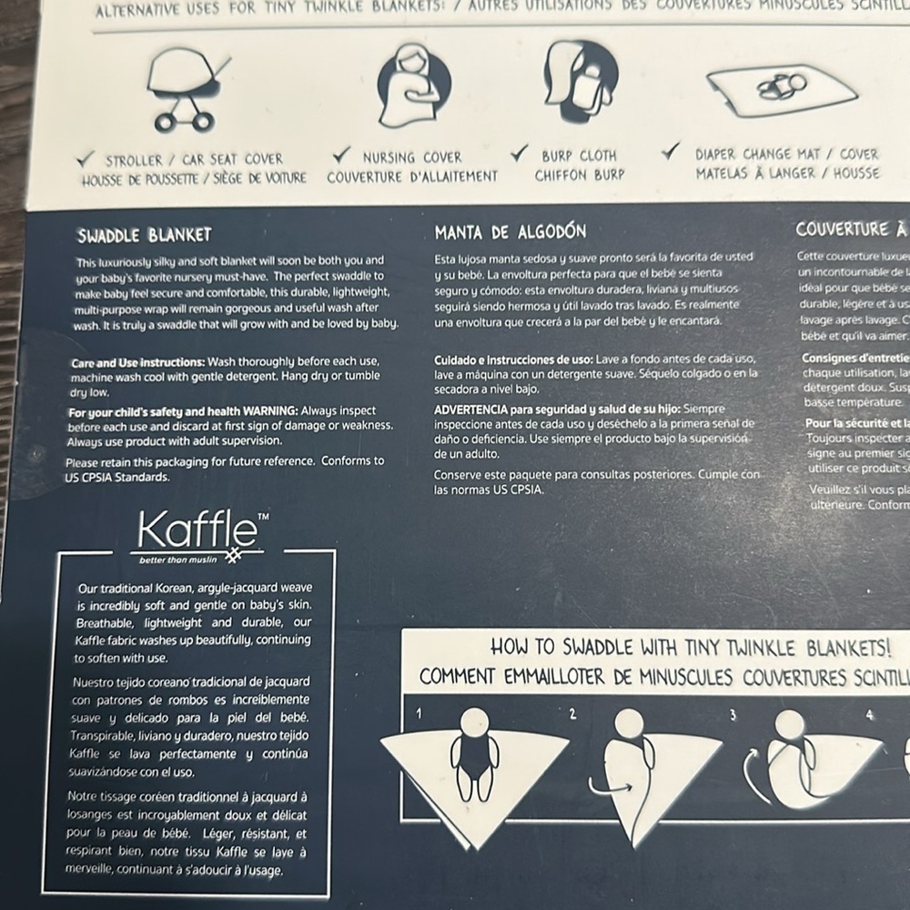 Tiny Twinkle swaddle blanket, trees/forest, soft and gentle, 47x47 - Picture 5 of 7